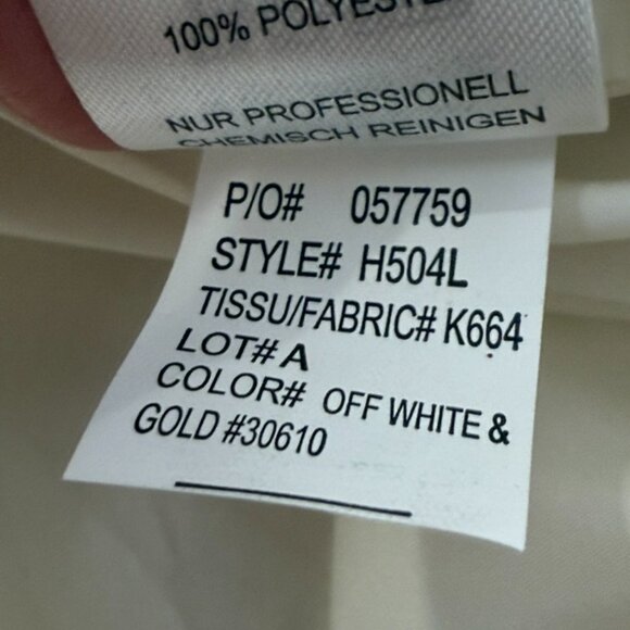 Dalia Jacquard Cocktail Party Dress w/ Pockets Sz 6 Sleeveless Lined Cream/Gold - Picture 12 of 14